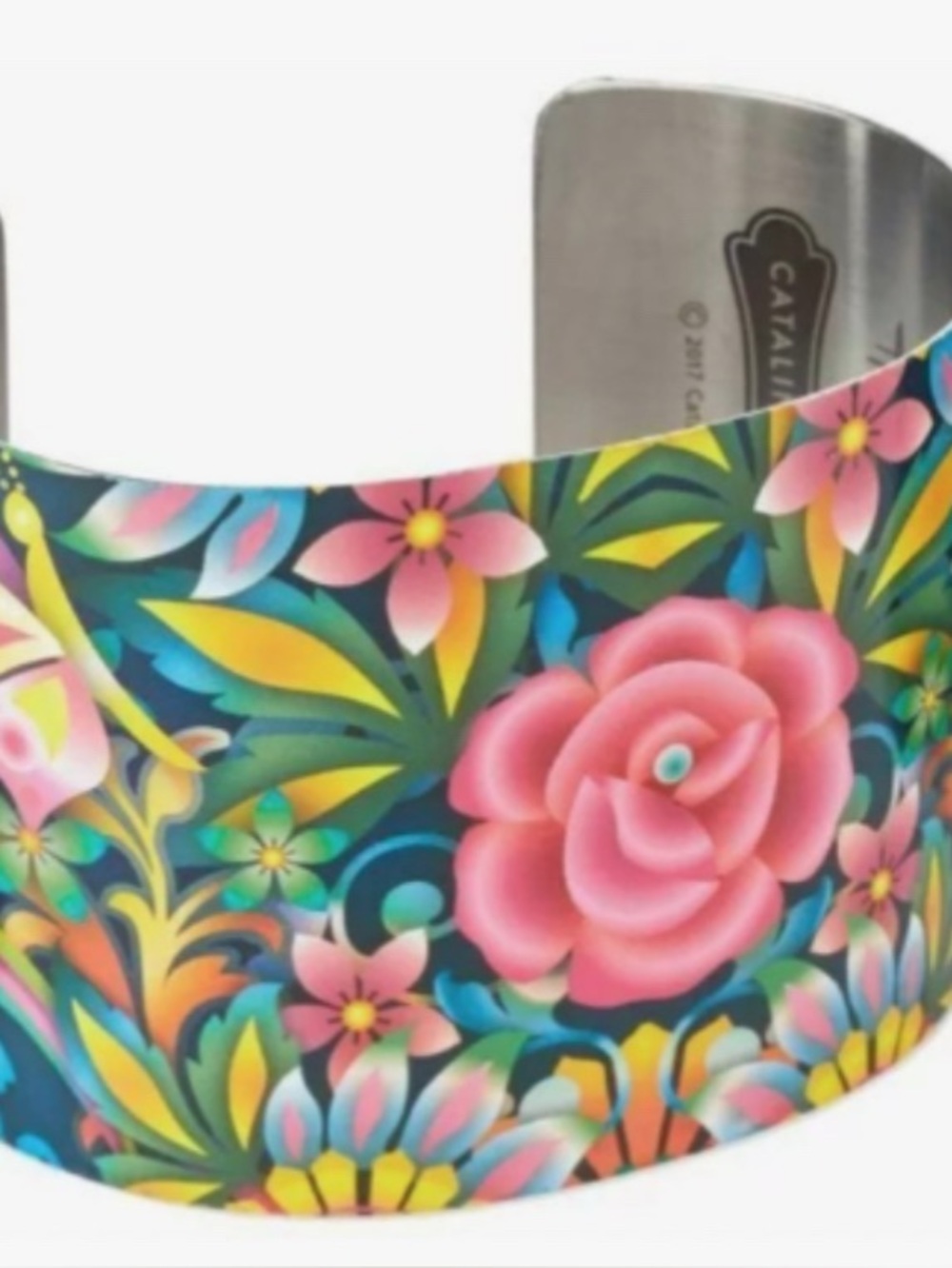 Hallmark Pink Rose Floral Cuff Bracelet